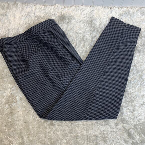 Casual Corner Blue Gray Houndstooth Wool Trousers XS 26" waist - Picture 1 of 7